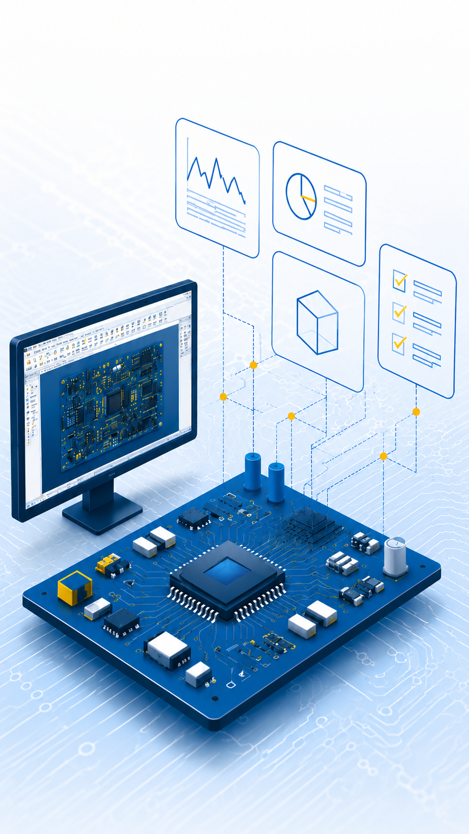 Electronics design workflow illustration